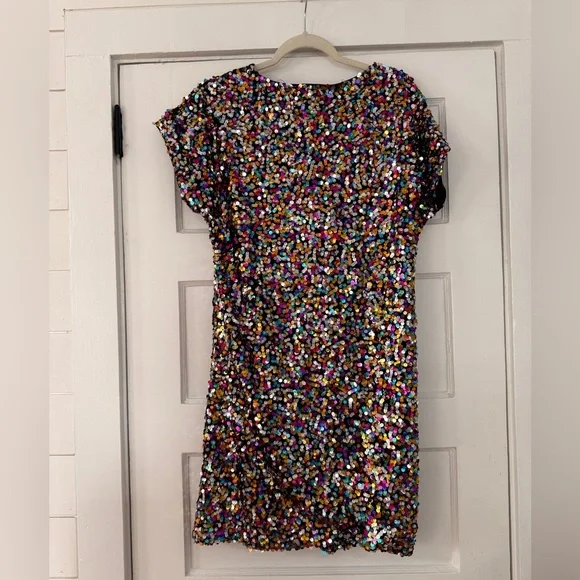 Femi Semi Multicolor Sequin Party Dress | Size L | NWOT - Picture 4 of 4